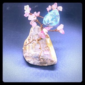 Stunning 925 platinum Lined. enamel ring. signed.